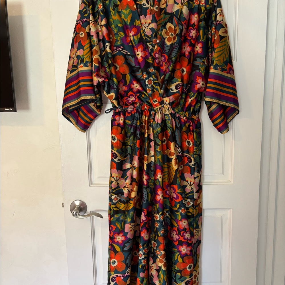Vici Silky Elegant Multicolor Floral Print Pantsuit chic - Picture 11 of 14